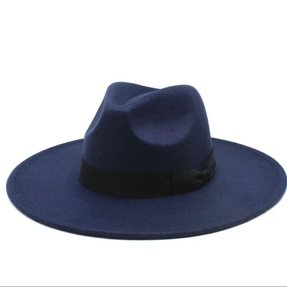Purple Fedora wide brim ribbon adjustable hat - Picture 2 of 14